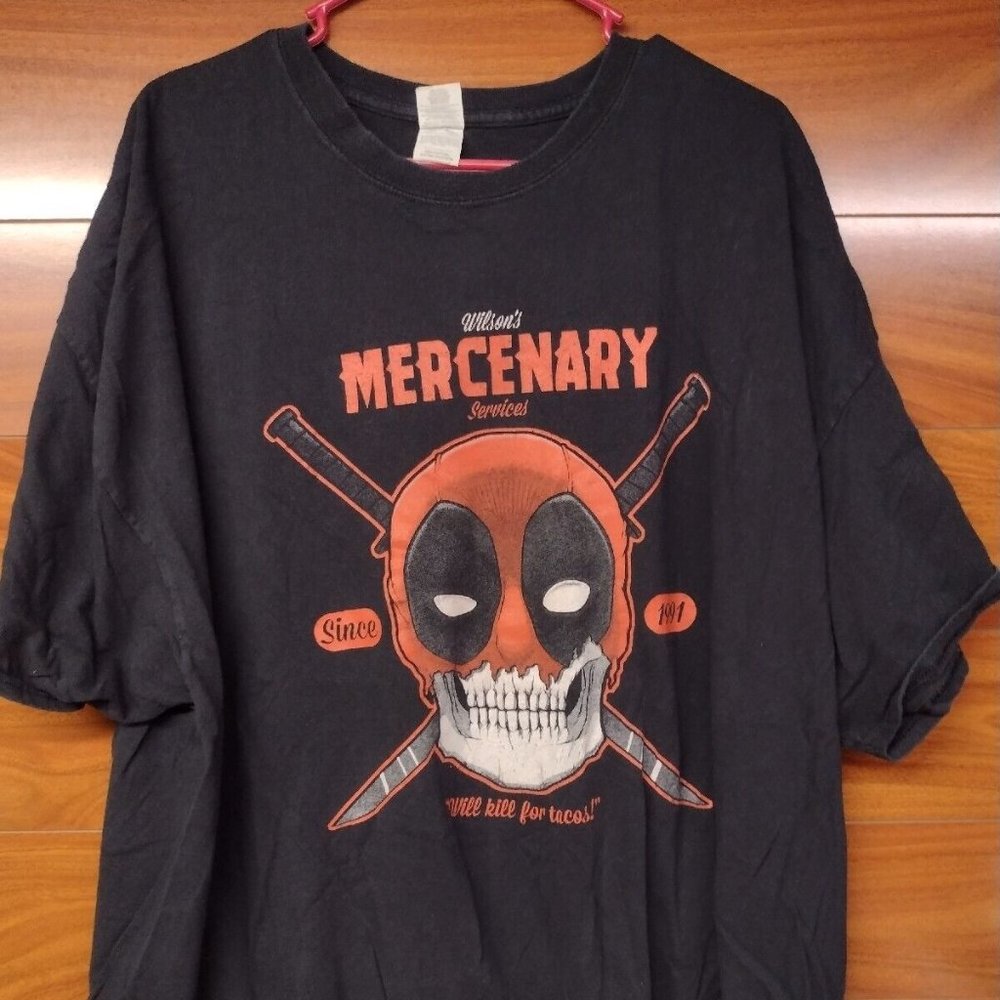 Men's Deadpool Wilsons Mercenary Service T-Shirt Size 3XL